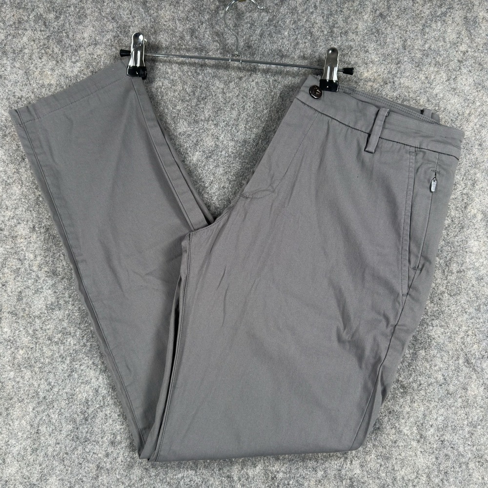 Birddogs Pants Mens 30x28 Gray Lined Stretch Khakis Zip Pocket‎ Casual Chino